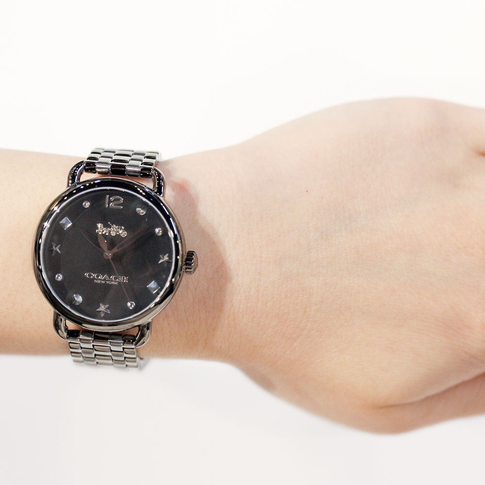 Coach Delancey Black Dial Black Steel Strap Watch For Women - 14502812 Buy Now By Coach