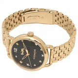 Coach Delancey Black Dial Gold Stainless Steel Strap Watch For Women - 14502813 Buy Now By Coach