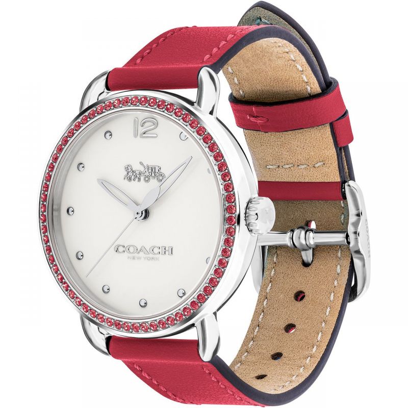 Coach Delancey White Dial Red Leather Strap Watch for Women - 14502878 Buy Now By Coach