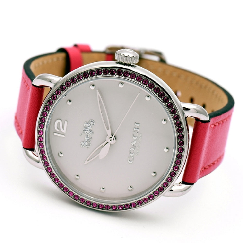 Coach Delancey White Dial Red Leather Strap Watch for Women - 14502879 Buy Now By Coach