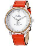 Coach Delancey White Dial Orange Leather Strap Watch for Women - 14502880 Buy Now By Coach