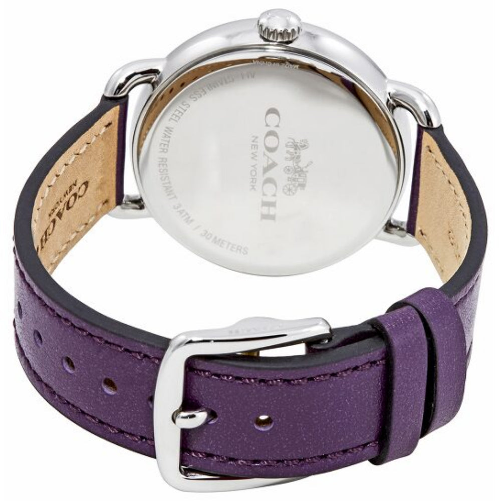 Coach Delancey White Dial Purple Leather Strap Watch for Women - 14502886 Buy Now By Coach