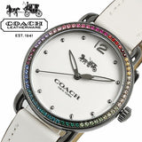 Coach Delancey Crystals White Dial White Leather Strap Watch For Women - 14502888 Buy Now By Coach