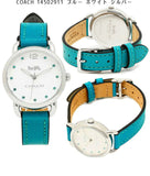 Coach Delancey White Dial Turquoise Leather Strap Watch for Women - 14502884 Buy Now By Coach