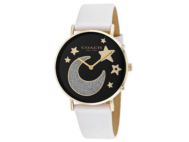 Coach Perry Black Dial White Leather Strap Watch for Women - 14503041 Buy Now By Coach