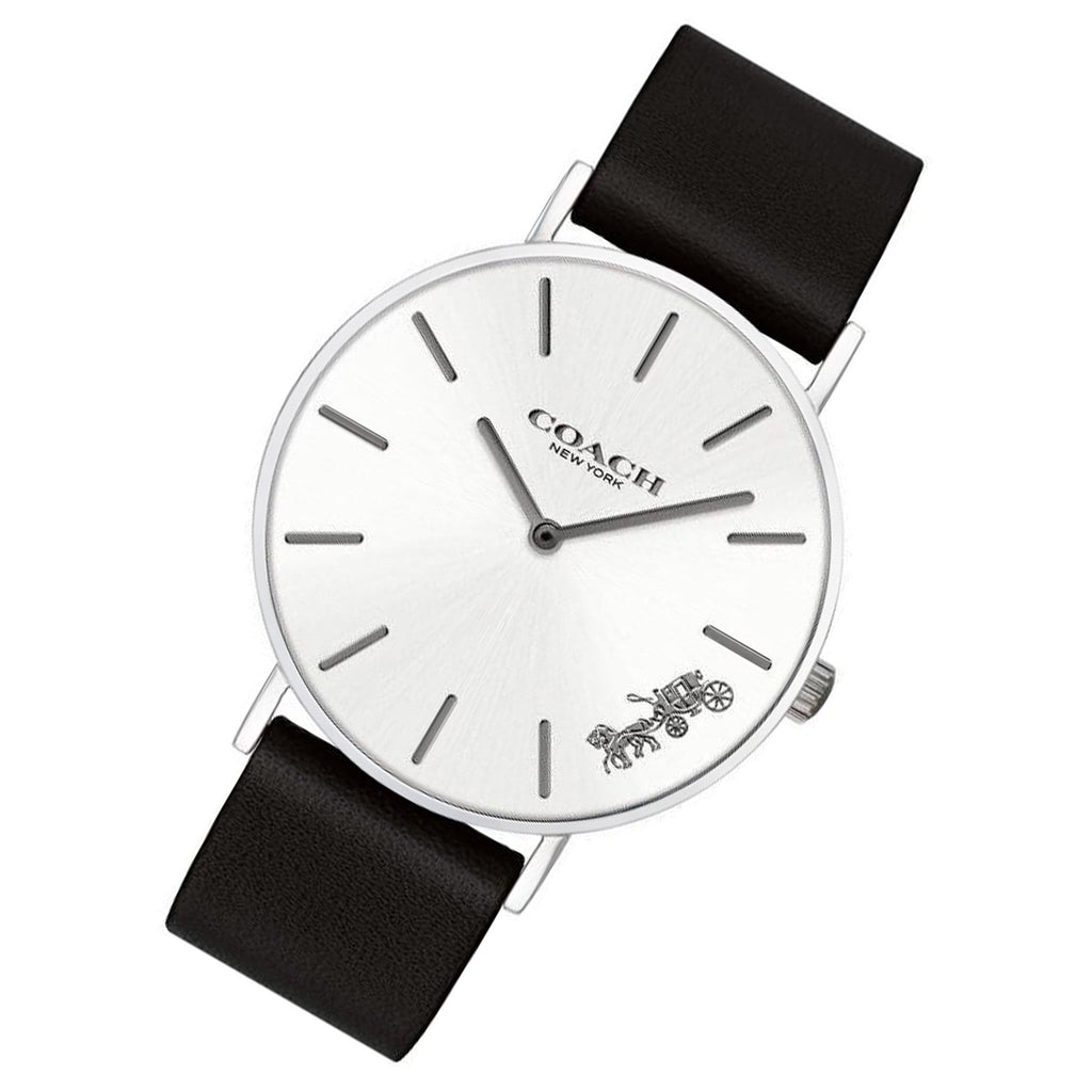 Coach Perry White Dial Black Leather Strap Watch for Women - 14503115 Buy Now By Coach