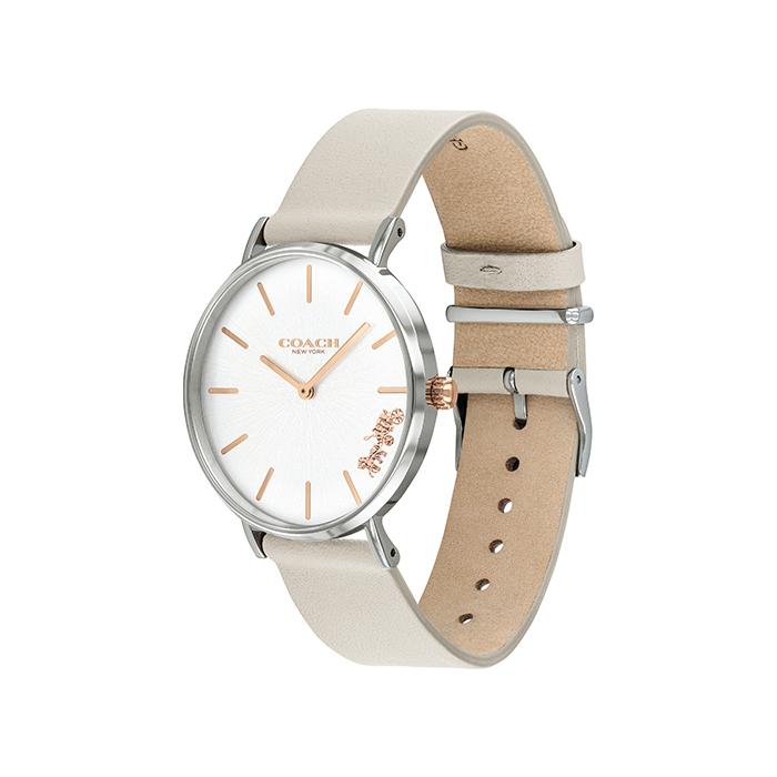 Coach Perry Silver DIal White Leather Strap Watch for Women - 14503116 Buy Now By Coach