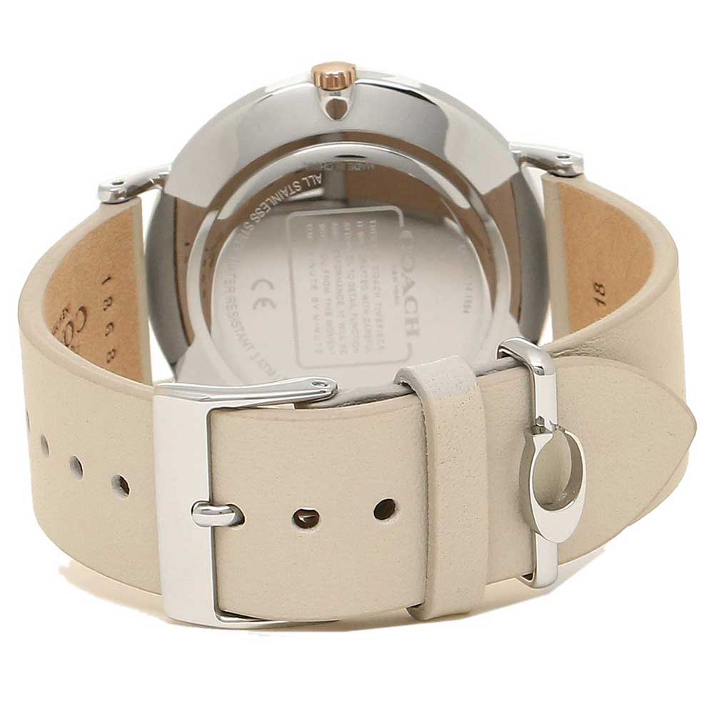 Coach Perry Silver DIal White Leather Strap Watch for Women - 14503116 Buy Now By Coach