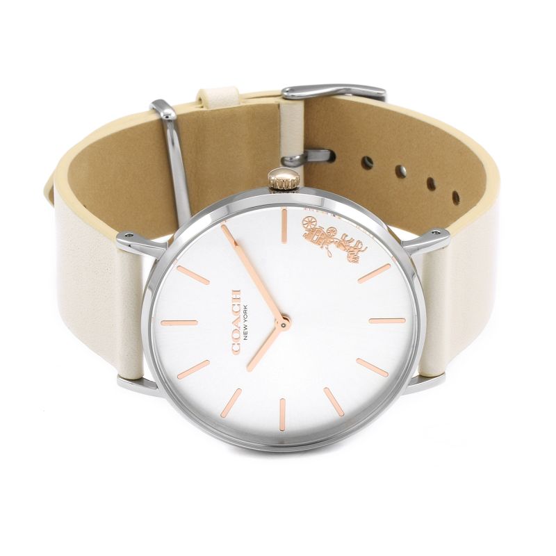 Coach Perry White Dial White Leather Strap Watch for Women - 14503117 Buy Now By Coach