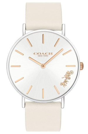 Coach Perry White Dial White Leather Strap Watch for Women - 14503117 Buy Now By Coach