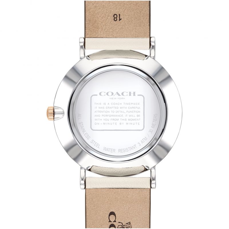 Coach Perry White Dial White Leather Strap Watch for Women - 14503117 Buy Now By Coach