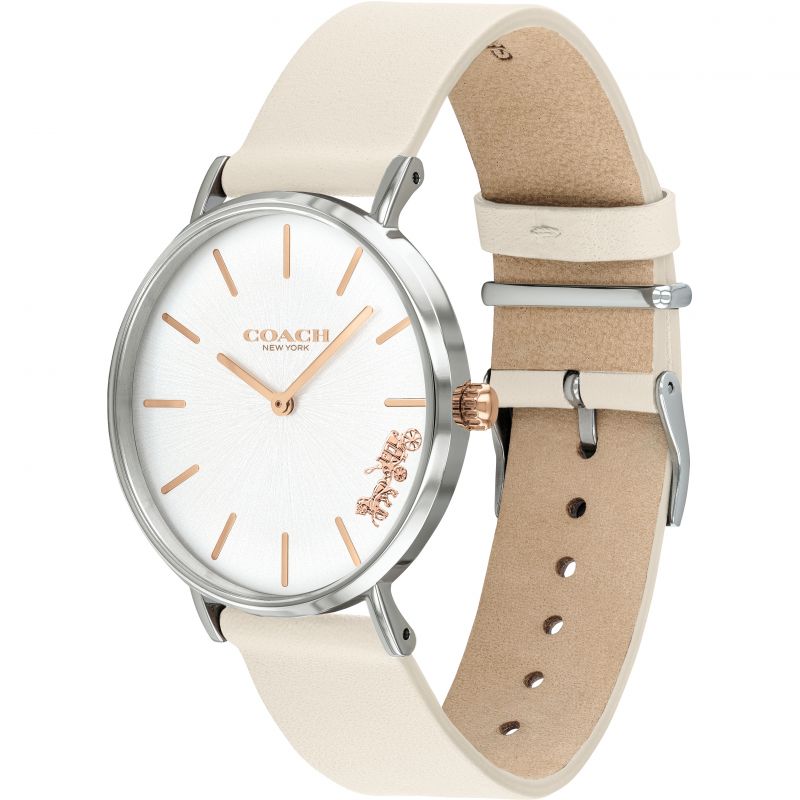 Coach Perry White Dial White Leather Strap Watch for Women - 14503117 Buy Now By Coach