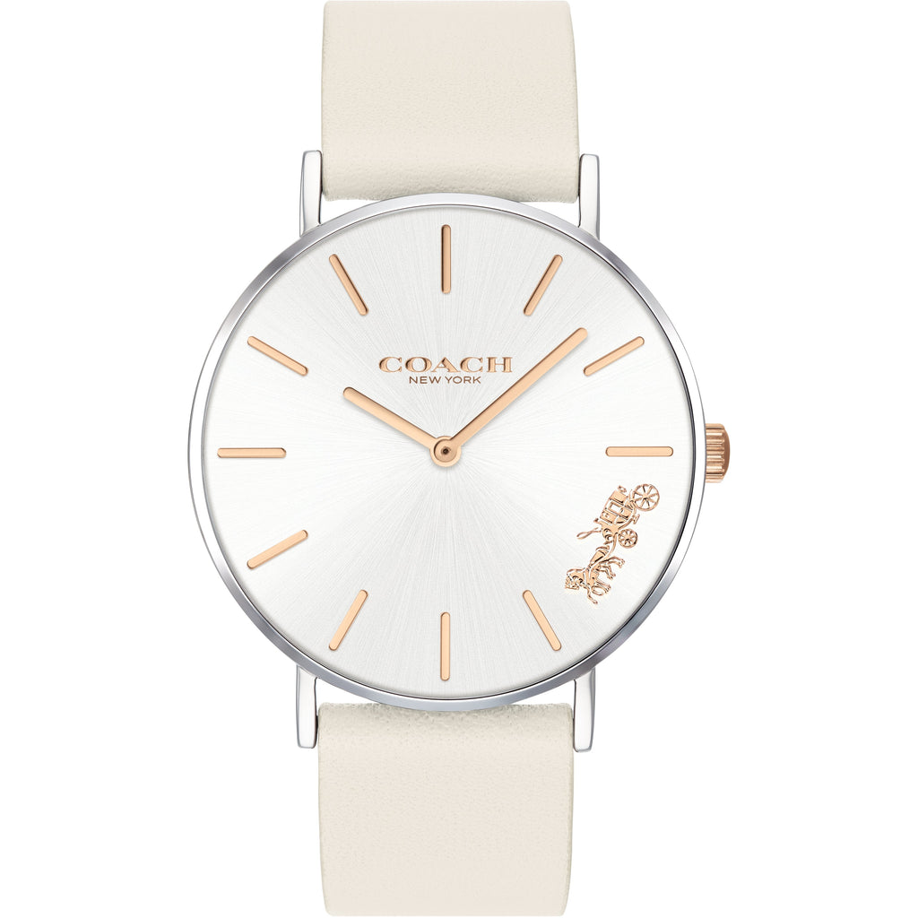 Coach Perry White Dial White Leather Strap Watch for Women - 14503117 Buy Now By Coach