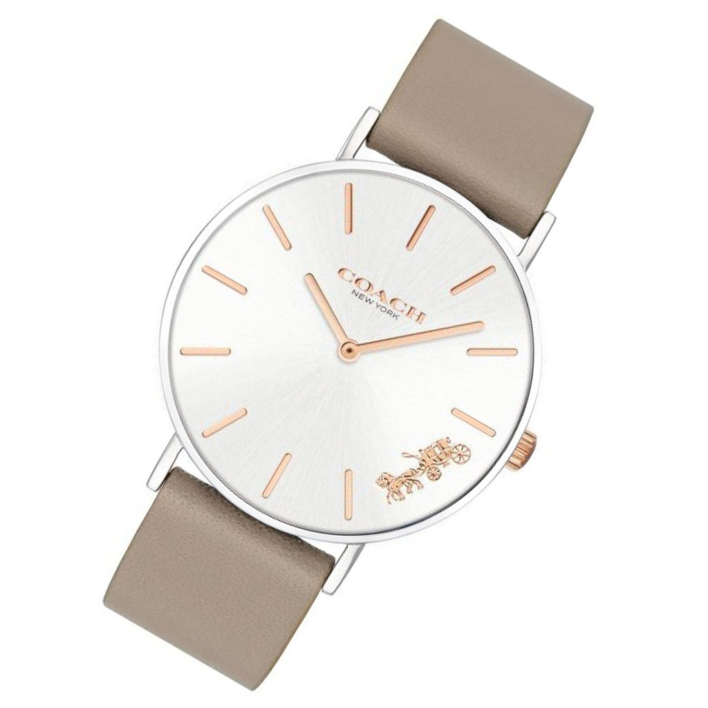Coach Perry Silver Dial Light Brown Leather Strap Watch for Women - 14503119 Buy Now By Coach