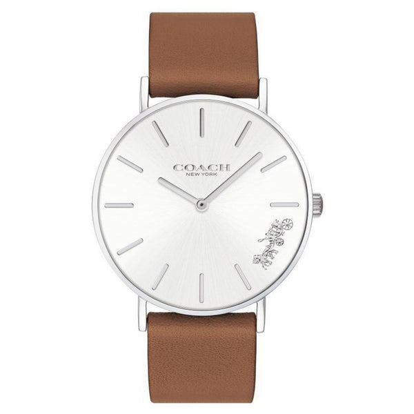 Coach Perry Silver Dial Brown Leather Strap Watch for Women - 14503120 Buy Now By Coach