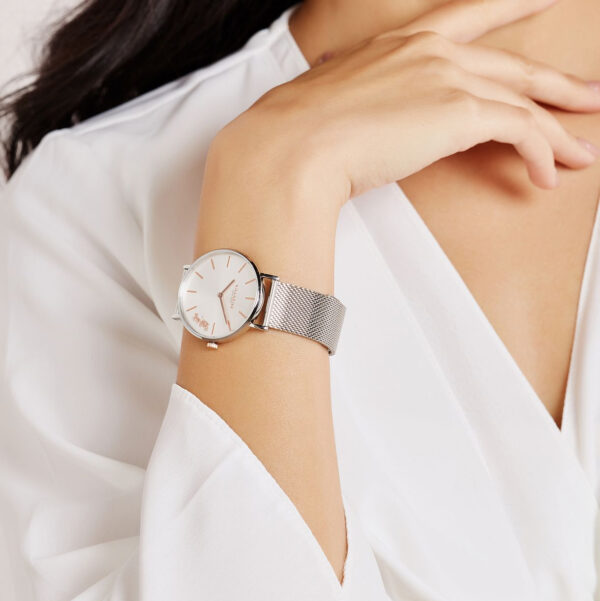 Coach Perry White Dial Silver Mesh Bracelet Watch for Women - 14503124 Buy Now By Coach