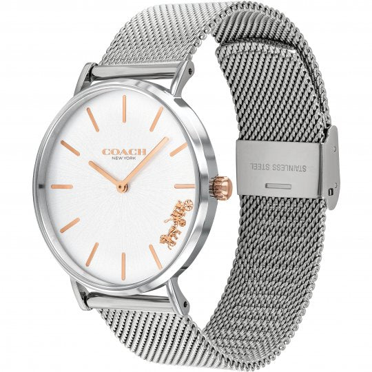 Coach Perry White Dial Silver Mesh Bracelet Watch for Women - 14503124 Buy Now By Coach
