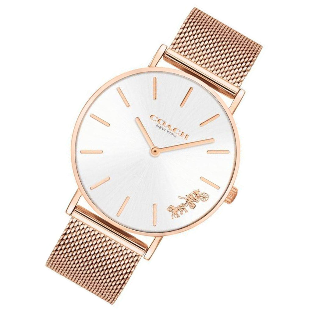 Coach Perry White Rose Gold Mesh Bracelet Watch for Women - 14503126 Buy Now By Coach