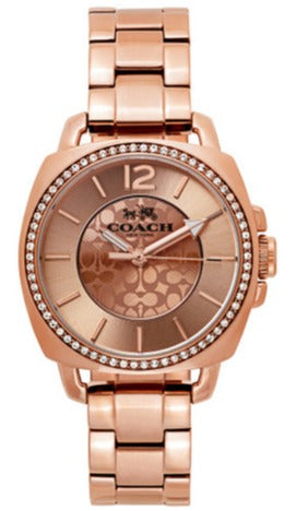 Coach Mini Boyfriend Rose Gold Dial Rose Gold Steel Strap Watch for Women - 14501701 Buy Now By Coach