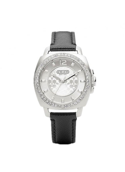 Coach Boyfriend Silver Dial Black Leather Strap Watch for Women - 14503152 Buy Now By Coach
