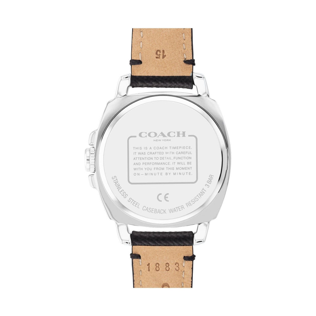 Coach Boyfriend Silver Dial Black Leather Strap Watch for Women - 14503152 Buy Now By Coach