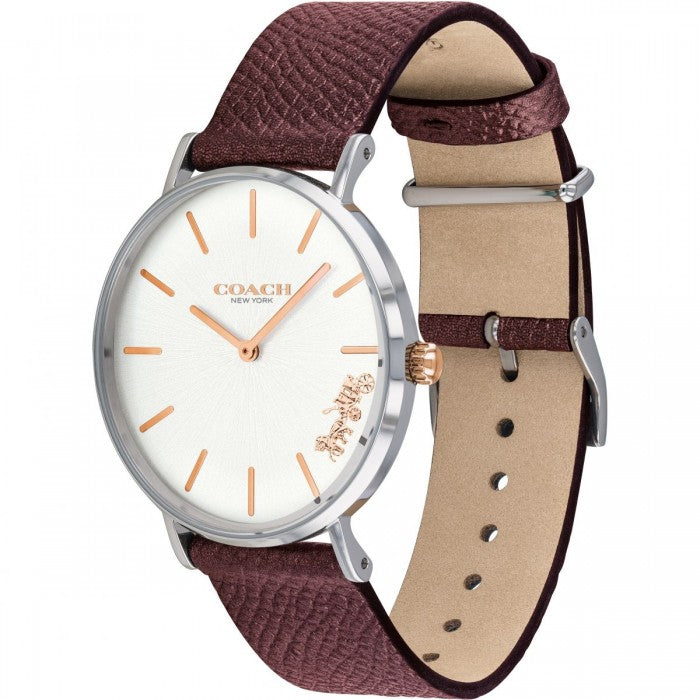 Coach Perry White Dial Brown Leather Strap Watch for Women - 14503154 Buy Now By Coach