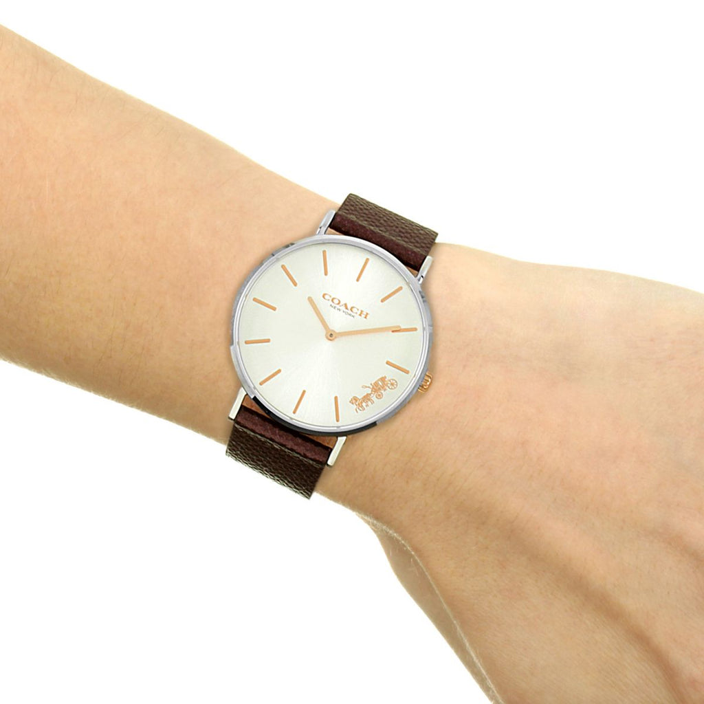 Coach Perry White Dial Brown Leather Strap Watch for Women - 14503154 Buy Now By Coach