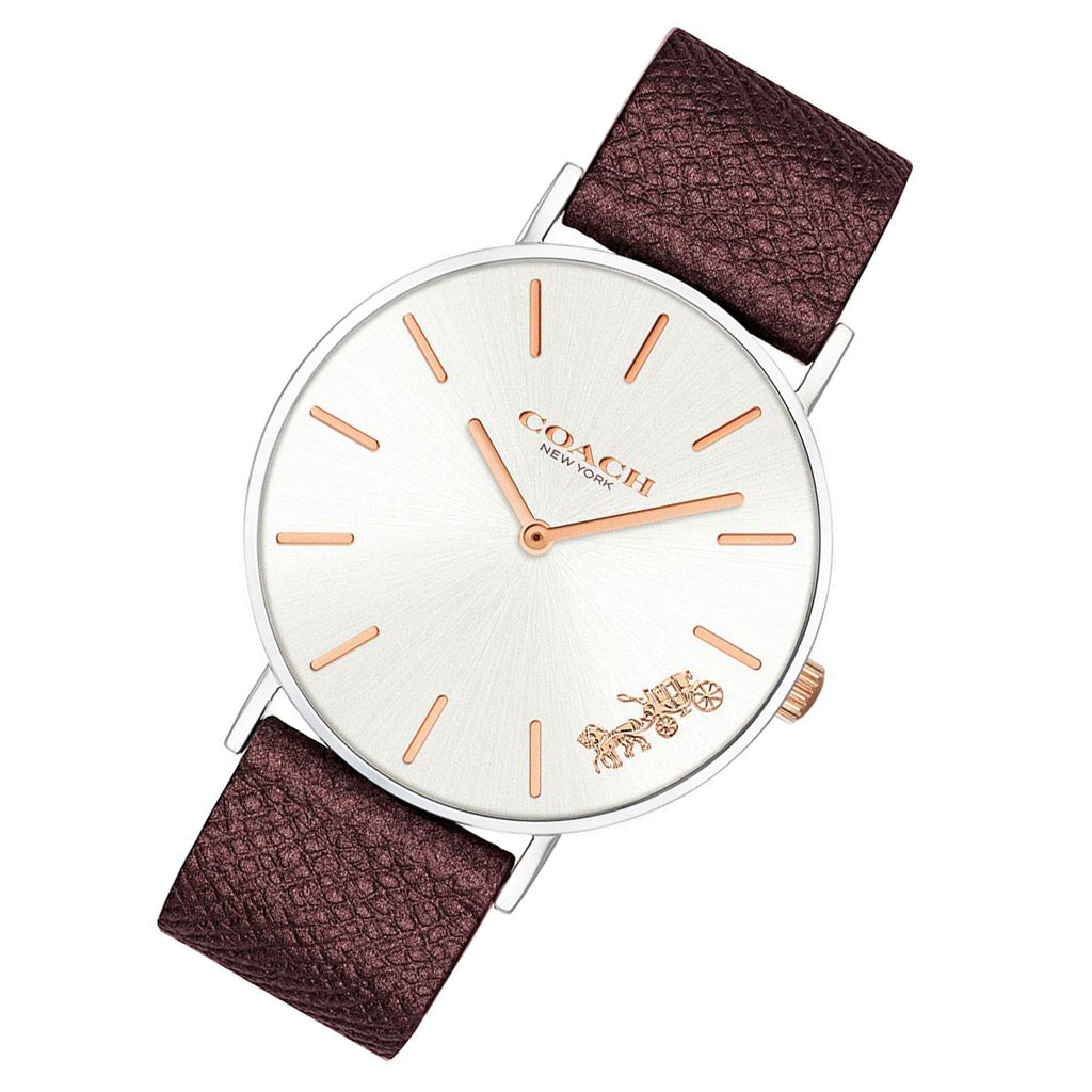 Coach Perry White Dial Brown Leather Strap Watch for Women - 14503154 Buy Now By Coach