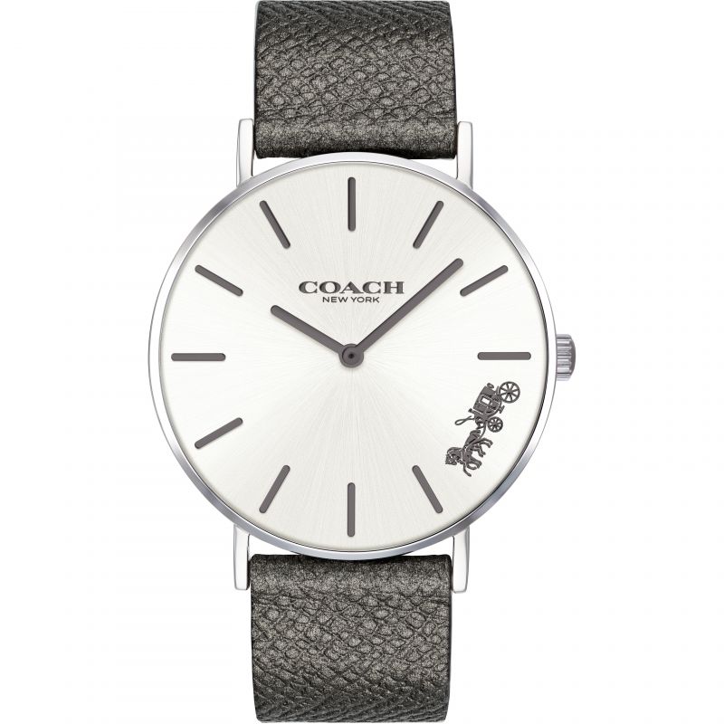 Coach Perry White Dial Grey Leather Strap Watch for Women - 14503155 Buy Now By Coach