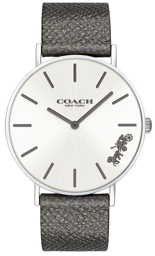 Coach Perry White Dial Grey Leather Strap Watch for Women - 14503155 Buy Now By Coach