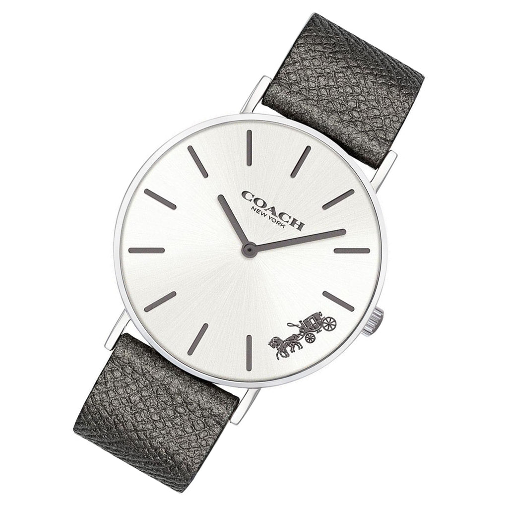 Coach Perry White Dial Grey Leather Strap Watch for Women - 14503155 Buy Now By Coach