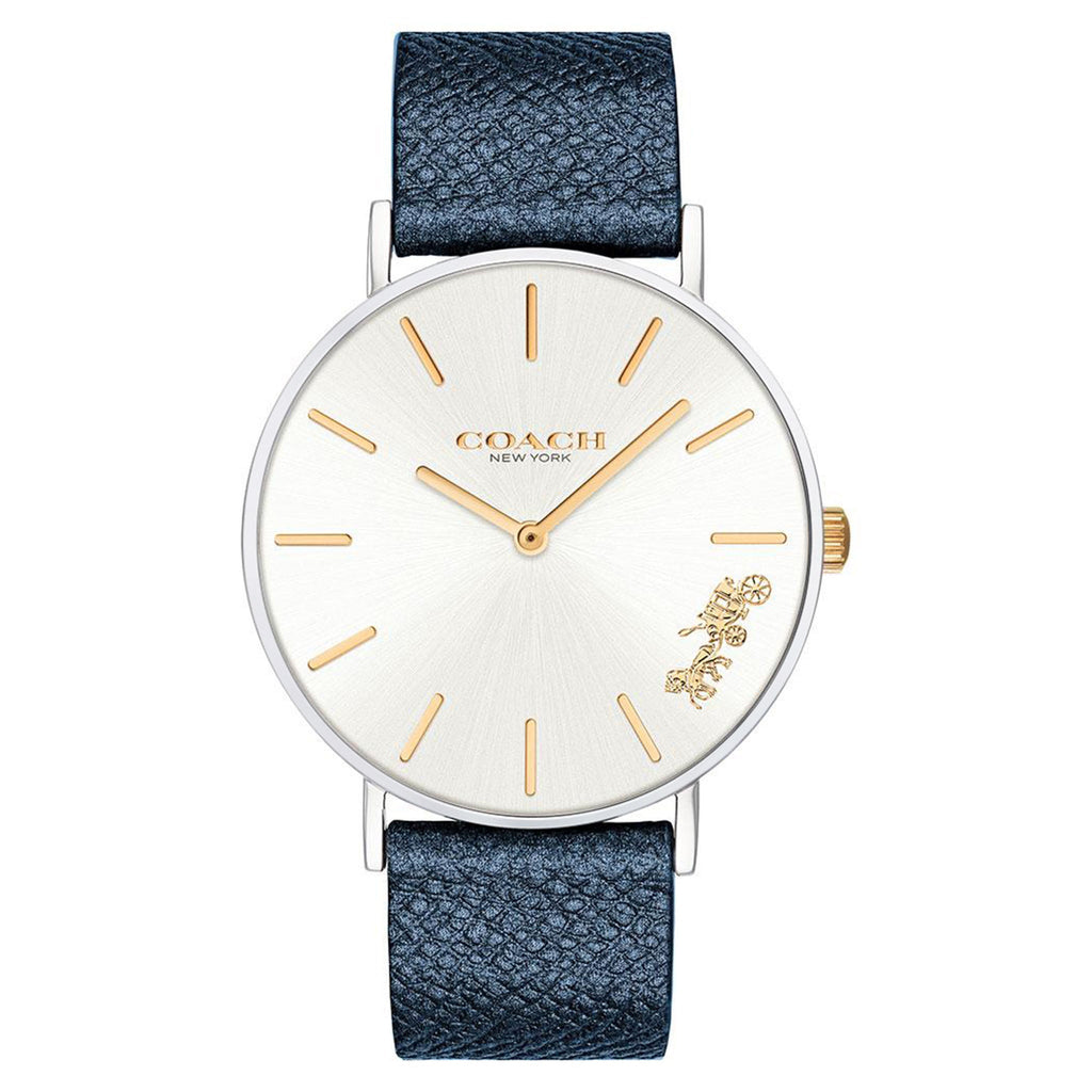 Coach Perry White Dial Blue Leather Strap Watch for Women - 14503156 Buy Now By Coach