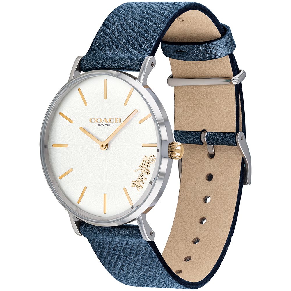 Coach Perry White Dial Blue Leather Strap Watch for Women - 14503156 Buy Now By Coach