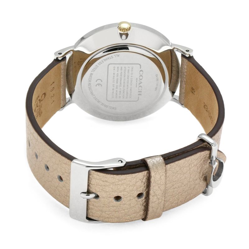 Coach Perry White Dial Beige Leather Strap Watch for Women - 14503157 Buy Now By Coach