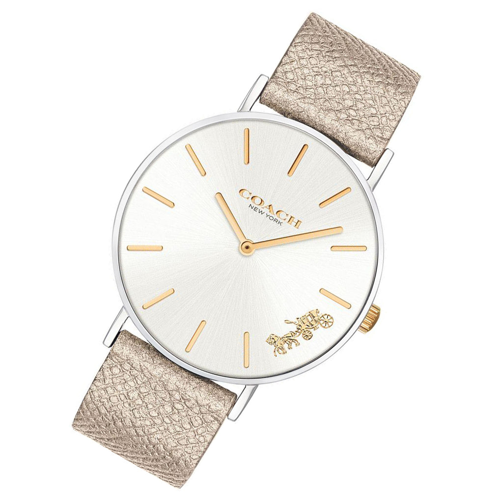 Coach Perry White Dial Beige Leather Strap Watch for Women - 14503157 Buy Now By Coach