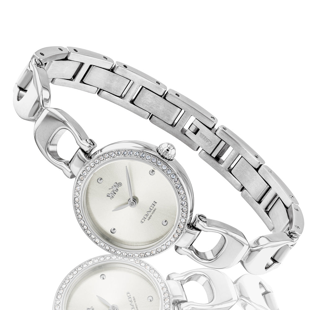 Coach Park Crystals Silver Dial Silver Steel Strap Watch for Women - 14503170 Buy Now By Coach