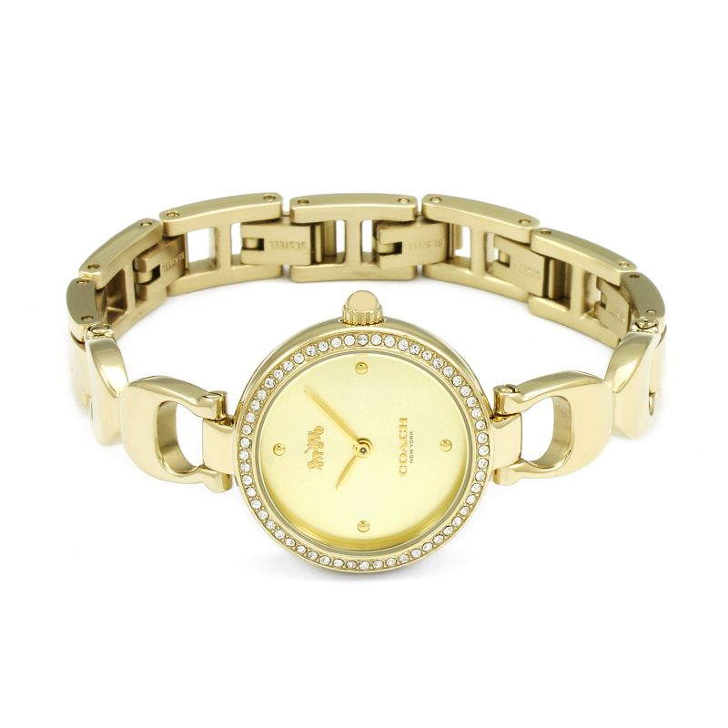 Coach Park Diamonds Gold Dial Gold Steel Strap Watch for Women - 14503171 Buy Now By Coach