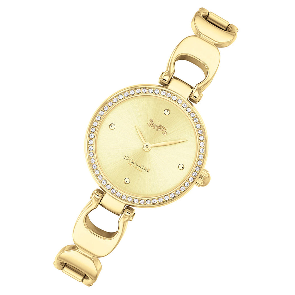 Coach Park Diamonds Gold Dial Gold Steel Strap Watch for Women - 14503171 Buy Now By Coach