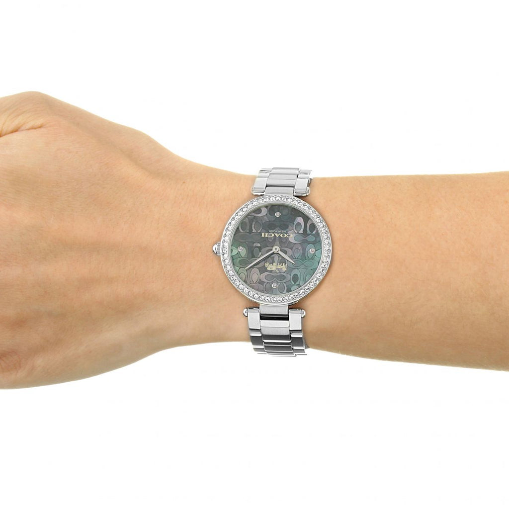 Coach Park Mother of Pearl Blue Dial Silver Steel Strap Watch for Women - 14503224 Buy Now By Coach