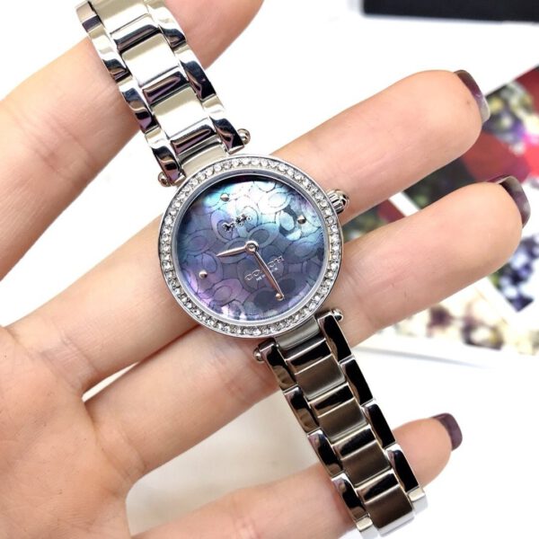 Coach Park Mother of Pearl Blue Dial Silver Steel Strap Watch for Women - 14503224 Buy Now By Coach