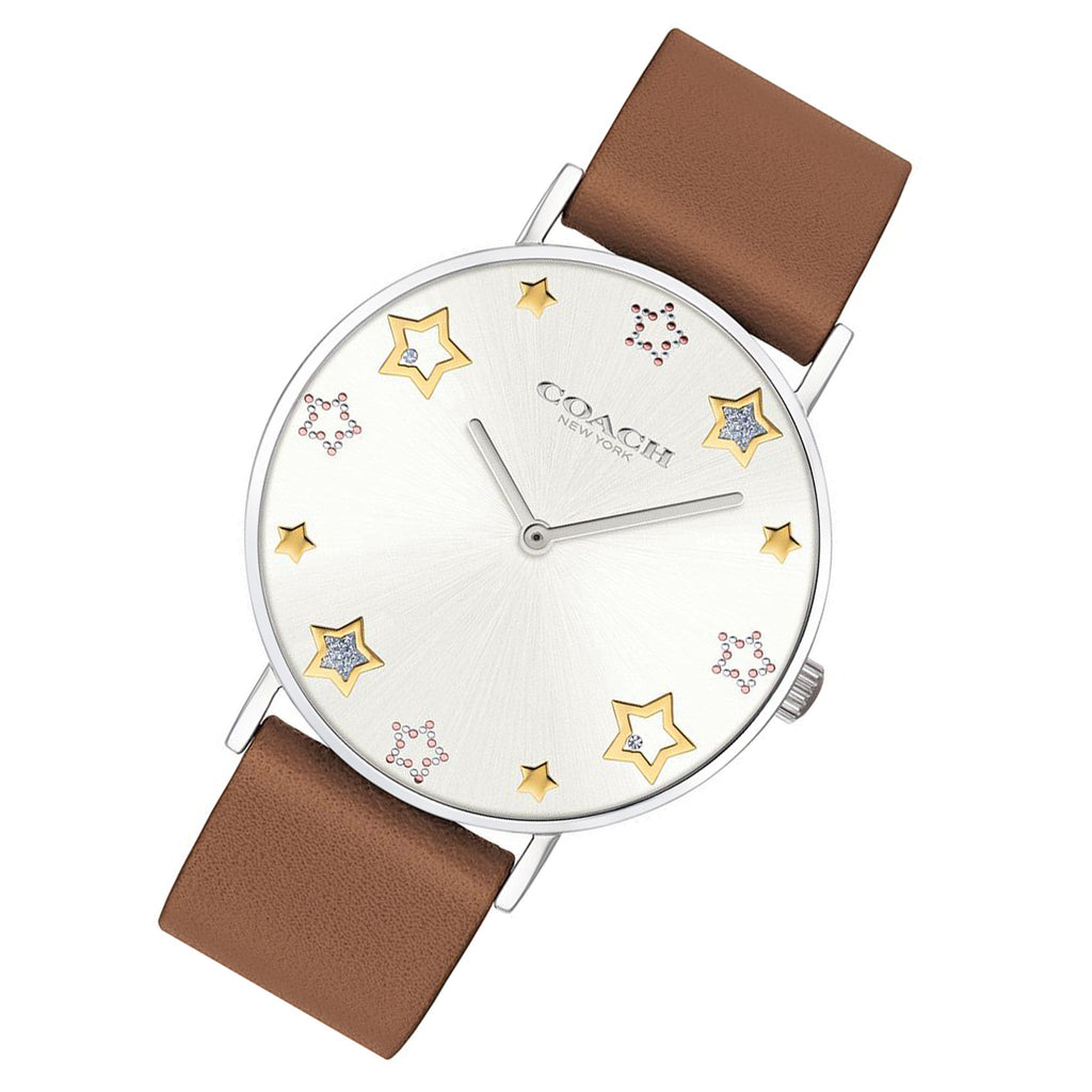 Coach Perry White Dial Brown Leather Strap Watch for Women - 14503242 Buy Now By Coach