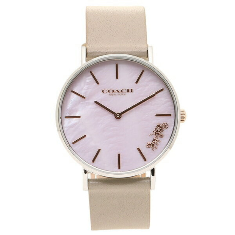 Coach Perry Mother of Pearl Dial Light Grey Leather Strap Watch for Women - 14503245 Buy Now By Coach