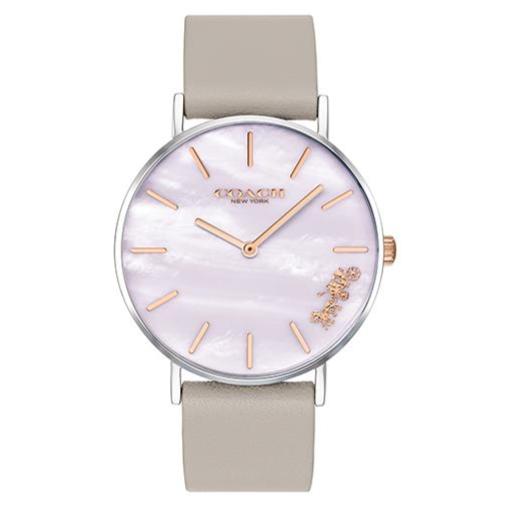 Coach Perry Mother of Pearl Dial Light Grey Leather Strap Watch for Women - 14503245 Buy Now By Coach