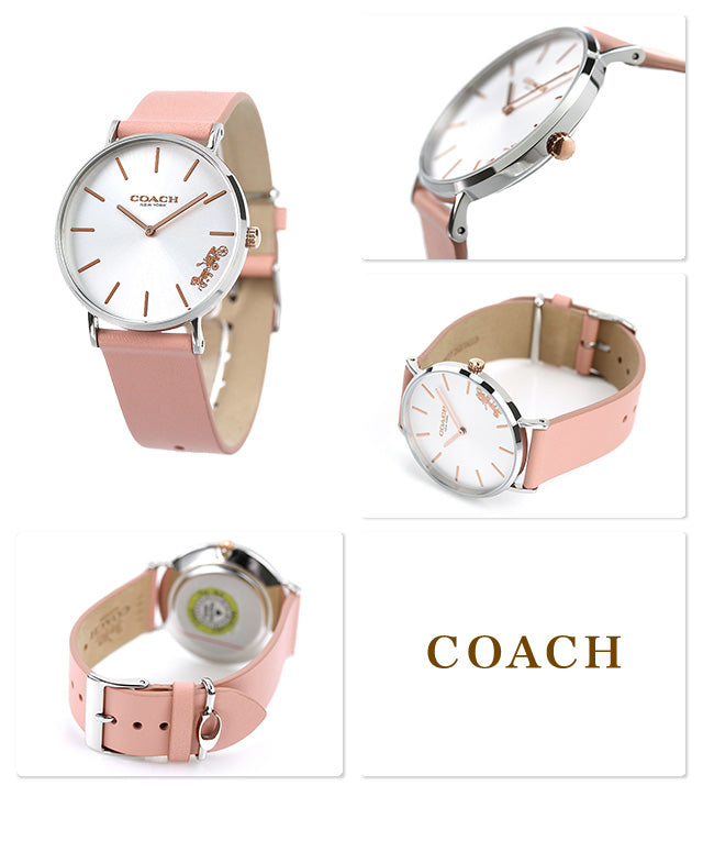 Coach Perry White Dial Pink Leather Strap Watch for Women - 14503118 Buy Now By Coach