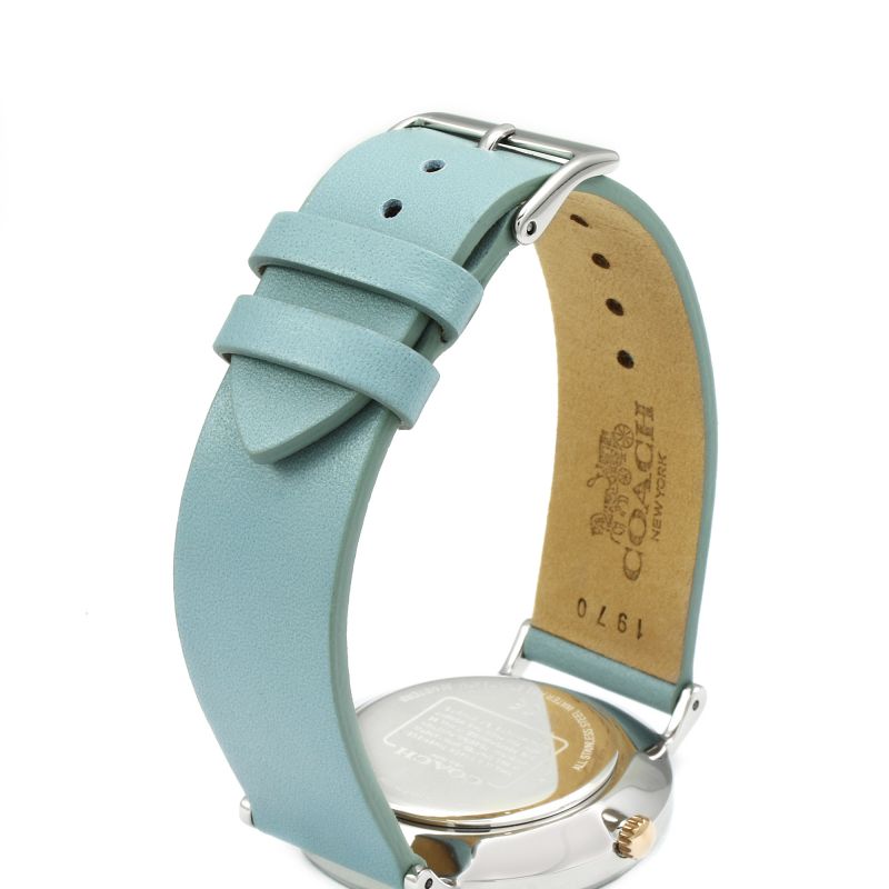 Coach Perry Mother of Pearl White Dial Blue Leather Strap Watch for Women - 14503271 Buy Now By Coach