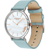 Coach Perry Mother of Pearl White Dial Blue Leather Strap Watch for Women - 14503271 Buy Now By Coach