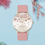 Coach Perry Silver Dial Pink Leather Strap Watch For Women - 14503325 Buy Now By Coach