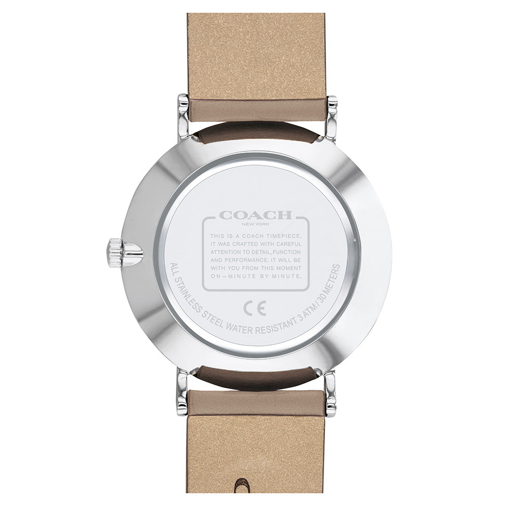Coach Perry Quartz Silver Dial Brown Leather Strap Watch for Women - 14503326 Buy Now By Coach