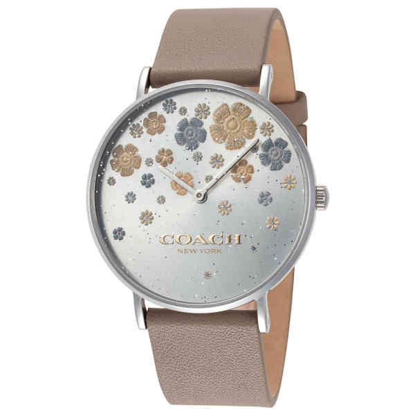 Coach Perry Quartz Silver Dial Brown Leather Strap Watch for Women - 14503326 Buy Now By Coach