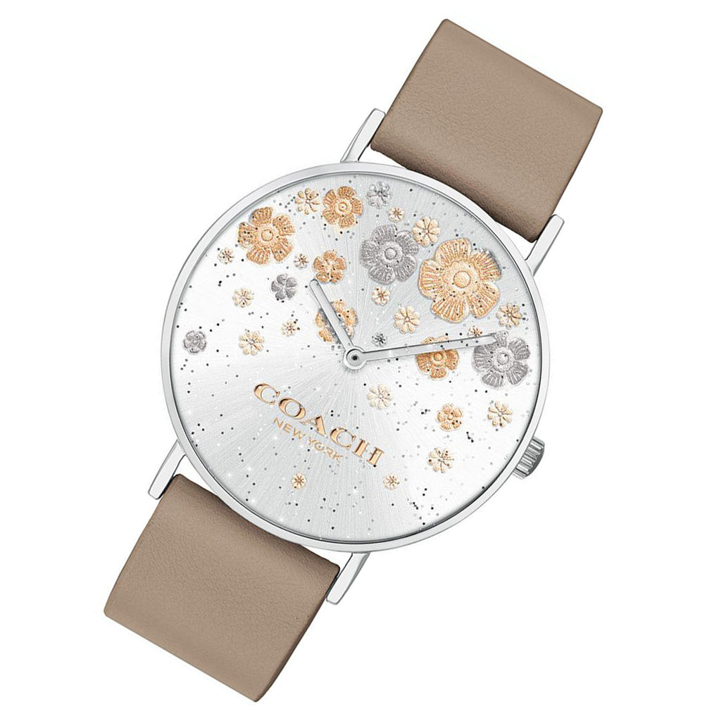 Coach Perry Quartz Silver Dial Brown Leather Strap Watch for Women - 14503326 Buy Now By Coach
